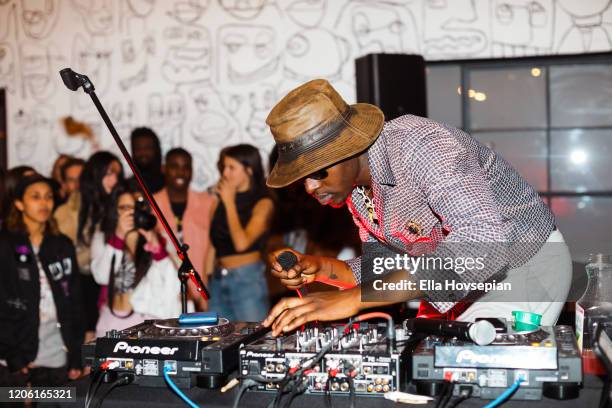 Theophilus London performs at his album release party for "Bebey" at Indiepop on February 13, 2020 in Los Angeles, California.