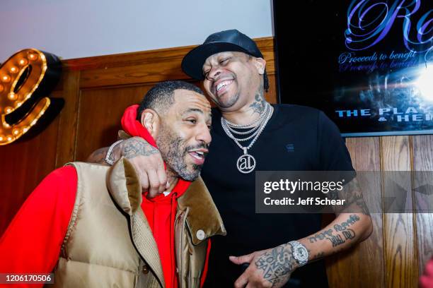 Kenyon Martin and Allen Iverson attend The Players' Tribune + Heir Jordan Host Players' Night Out At The Royale Party at Bounce Sporting Club in...