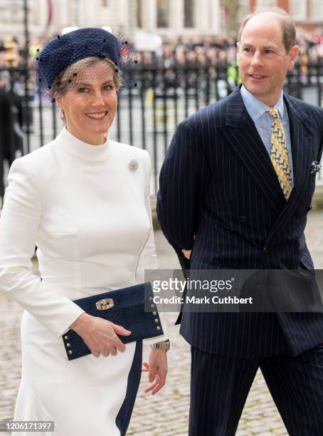 Sophie, Countess of Wessex and Prince Edward, Earl of Wessex attend the Commonwealth Day Service 2020 at Westminster Abbey on March 9, 2020 in...