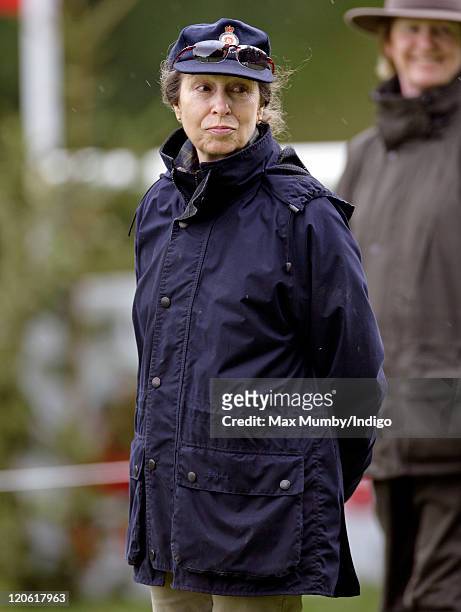 Princess Anne, The Princess Royal walks around the cross country course as she attends day 3 of The Festival of British Eventing at Gatcombe Park on...