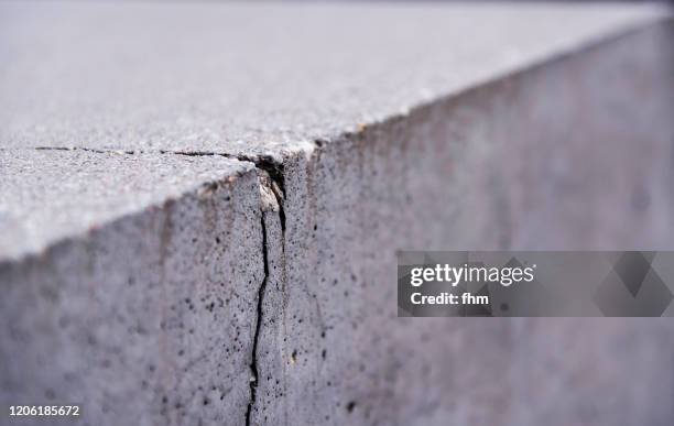 crack in the concrete - cracked foundation stock pictures, royalty-free photos & images
