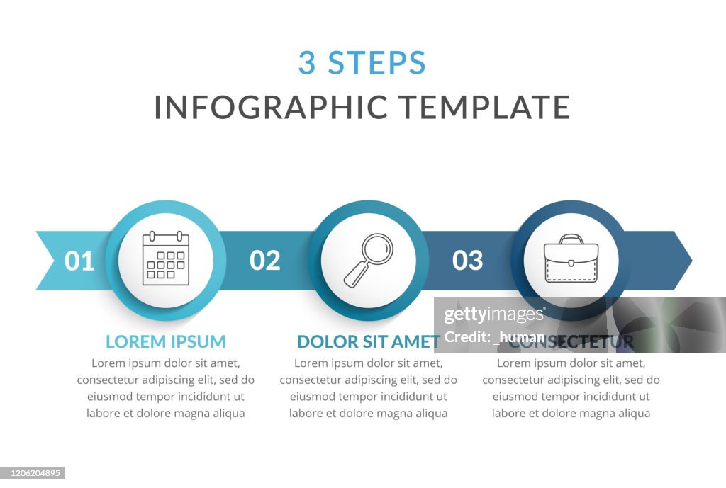 Three Key Steps 3 Steps Infographic Template High-Res Vector Graphic - Getty Images