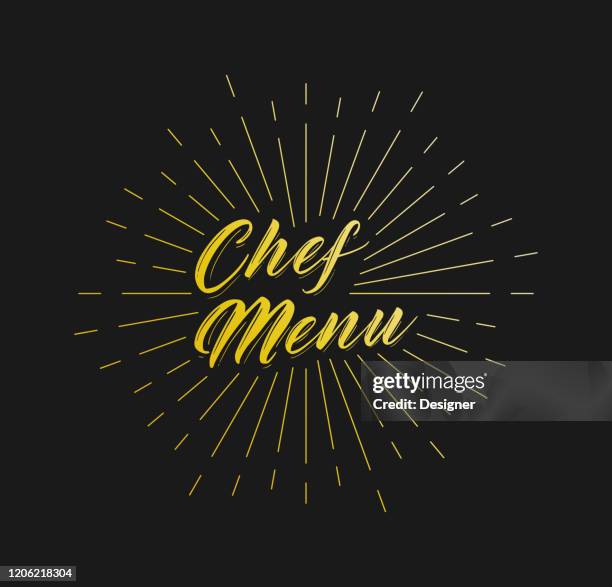 chef's menu. sunburst line rays. for greeting card, poster and web banner. vector illustration, design template. - sushi restaurant stock illustrations