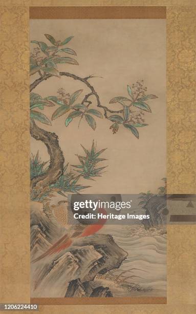 Pheasants among Trees: Flowers of the Four Seasons, probably 1560s. Artist Kano Shoei.