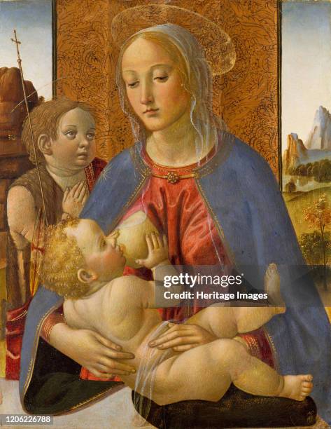 Madonna and Child with the Young Saint John the Baptist, circa 1490. Artist Cosimo Rosselli.