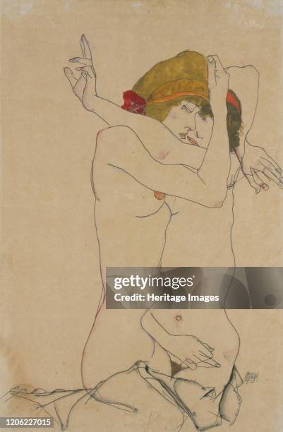 Two Women Embracing, 1913. Artist Egon Schiele.