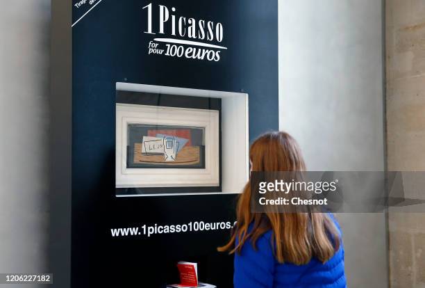 Visitor looks at a painting entitled "Still life" by Spanish artist Pablo Picasso at Picasso museum on February 14 in Paris, France. A lottery will...