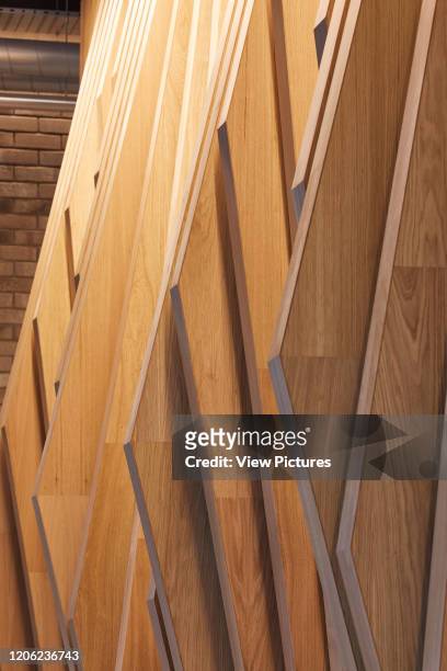 Interior wall cladding. The Porter Building, Slough, United Kingdom. Architect: T P Bennett, 2017.