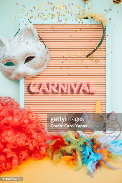 carnival text in  banner  frame - mardi gras banner stock pictures, royalty-free photos & images