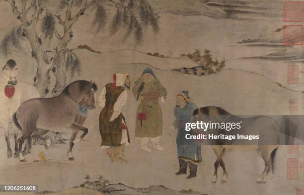 Six Horses, 13th-14th century. Figuresin Khitan costumes,. Artist Unknown.