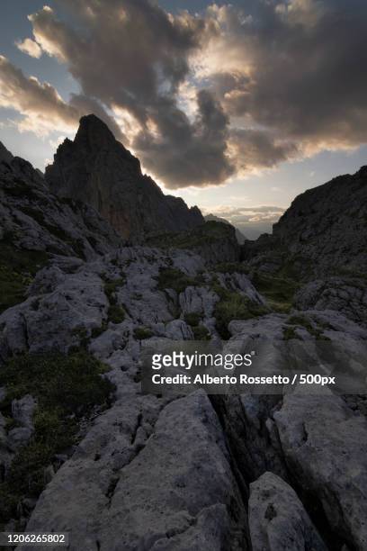 view of rock formation, italy - rossetto stock pictures, royalty-free photos & images