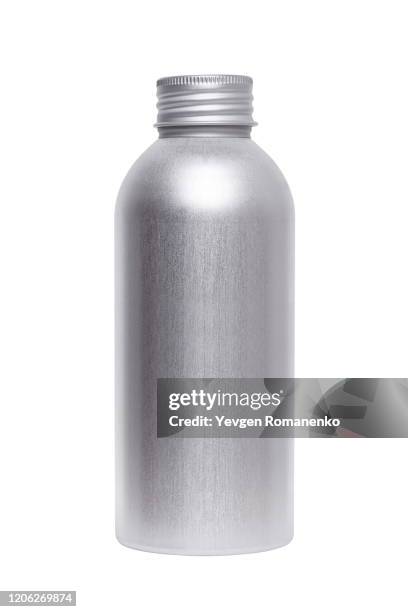 aluminium bottle isolated on white background - campingplatz stock-fotos und bilder