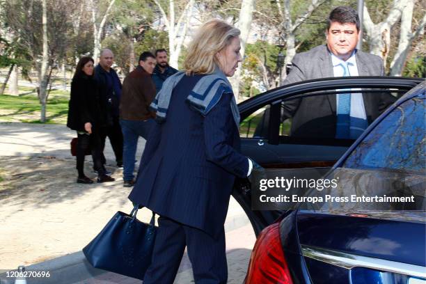 Ana Gamazo attends Cristina de Borbon's funeral chapel on February 14, 2020 in Madrid, Spain.