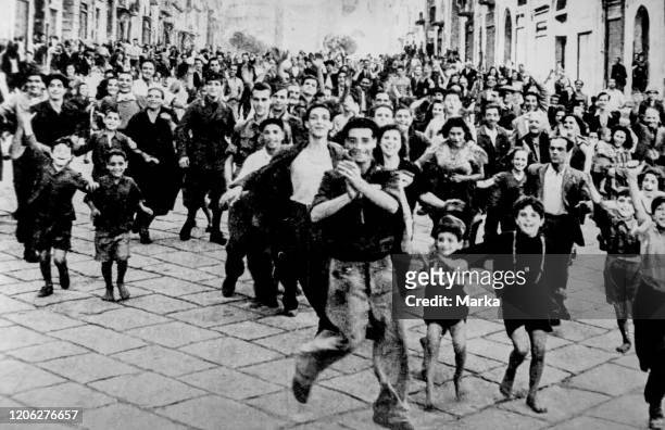 Celebrations for the liberation of Italy, World War II, 25 April 1945.