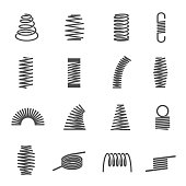 Set of spiral coil springs or curved elastic wires