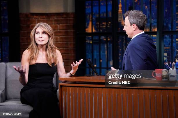 Episode 962 -- Pictured: Nicolle Wallace during an interview with host Seth Meyers on March 9, 2020 --