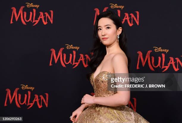 Chinese actress Yifei Liu attends the world premiere of Disney's "Mulan" at the Dolby Theatre in Hollywood on March 9, 2020.