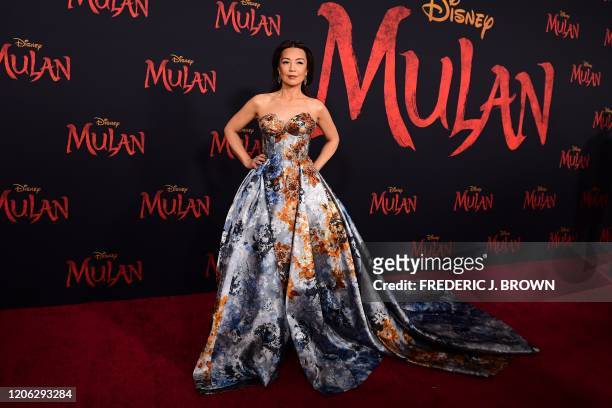 Chinese actress Ming-Na Wen attends the world premiere of Disney's "Mulan" at the Dolby Theatre in Hollywood on March 9, 2020.