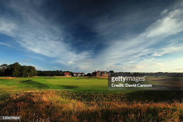 The green on the 206 yards par 3, 1st hole at Royal Lytham and St Annes Golf Club the venue for the 2012 Open Championship on July 25, 2011 in Lytham...