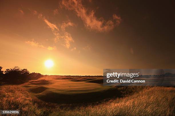 View from behind the green on the 477 yards par 4, 3rd hole at Royal Lytham and St Annes Golf Club the venue for the 2012 Open Championship on July...