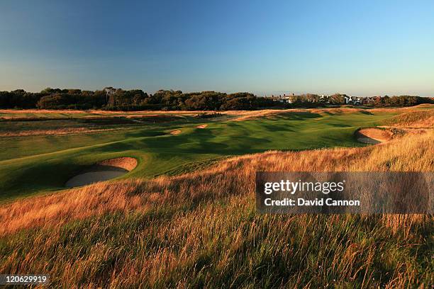 The new green and approach on the 589 yards par 5, 7th hole at Royal Lytham and St Annes Golf Club the venue for the 2012 Open Championship on July...