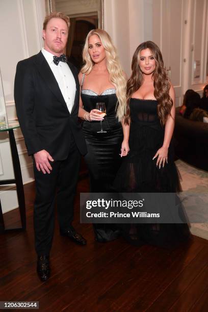 Kroy Bieramann, Kim Zolciak and Brielle Zolciak attend Gucci Mane Black Tie Gala at St. Regis Atlanta on February 13, 2020 in Atlanta, Georgia.