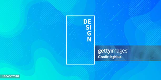 trendy starry sky with fluid and geometric shapes - blue gradient - meteor space stock illustrations