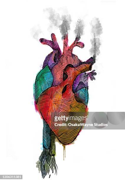 artist hearts - smoke heart stock-fotos und bilder