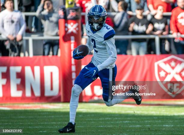 St. Louis Battlehawks wide receiver L'Damian Washington breaks free during a XFL game between the DC Defenders and the St. Louis BattleHawks, on...