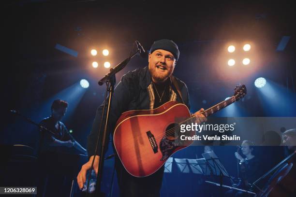 Tom Walker performs at the Omeara London on February 14, 2020 in London, England.