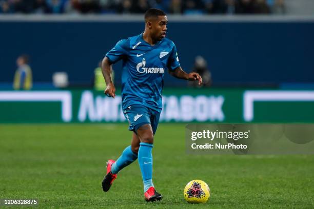 Malcom of Zenit Saint Petersburg in action during the Russian Premier League match between FC Zenit Saint Petersburg and FC Ufa on March 9, 2020 at...