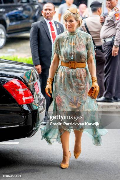 Queen Maxima of The Netherlands visit Pipiltin chocolate factory on March 10, 2020 in Jakarta, Indonesia. The Dutch King and Queen are in Indonesia...