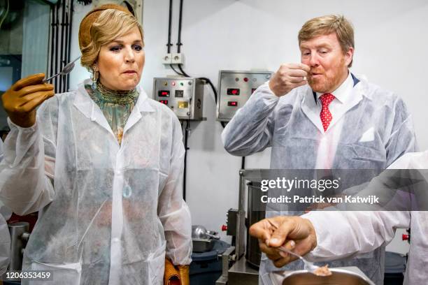 King Willem-Alexander of The Netherlands and Queen Maxima of The Netherlands visit Pipiltin chocolate factory on March 10, 2020 in Jakarta,...