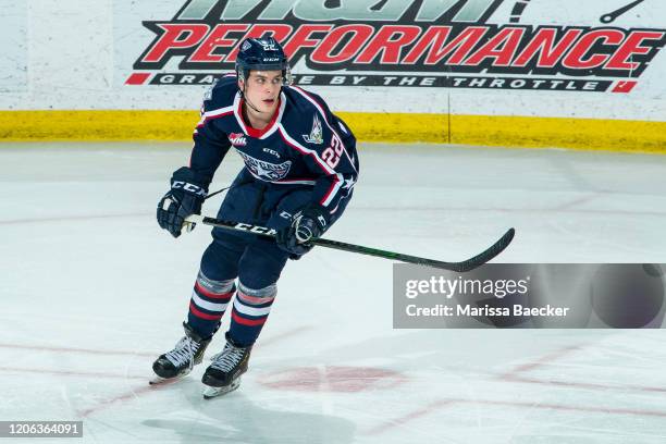 Parker Bell of the Tri-City Americans skates against the Kelowna Rockets at Prospera Place on February 8, 2020 in Kelowna, Canada.