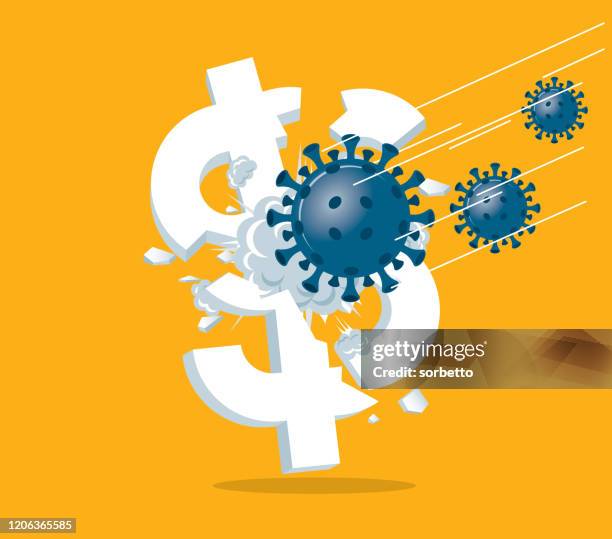 currency crisis - dollar symbol - financial confusion stock illustrations