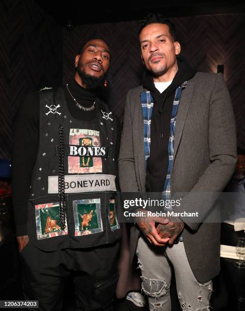 Iman Shumpert wearing Excalibur 42 automatic Skeleton and Matt Barnes attend The Compound and Luxury Watchmaker Roger Dubuis Hosts NBA All-Star...