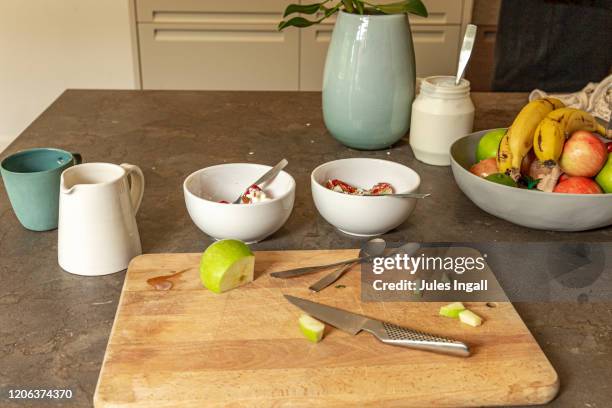 messy breakfast table - table of content stock pictures, royalty-free photos & images