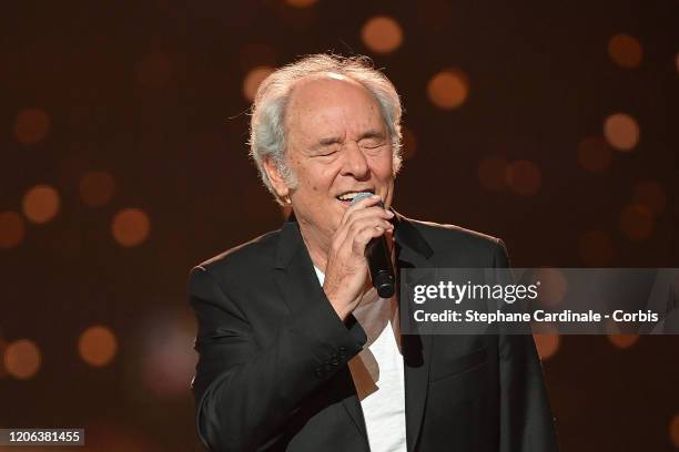 Maxime Le Forestier performs during the 35th 'Les Victoires De La Musique' Show At La Seine Musicale on February 14, 2020 in Boulogne-Billancourt,...