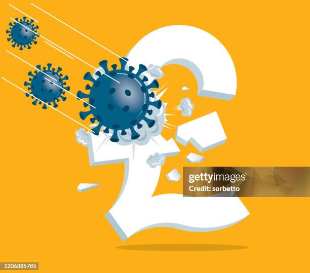 currency crisis - pound symbol - crack stock illustrations