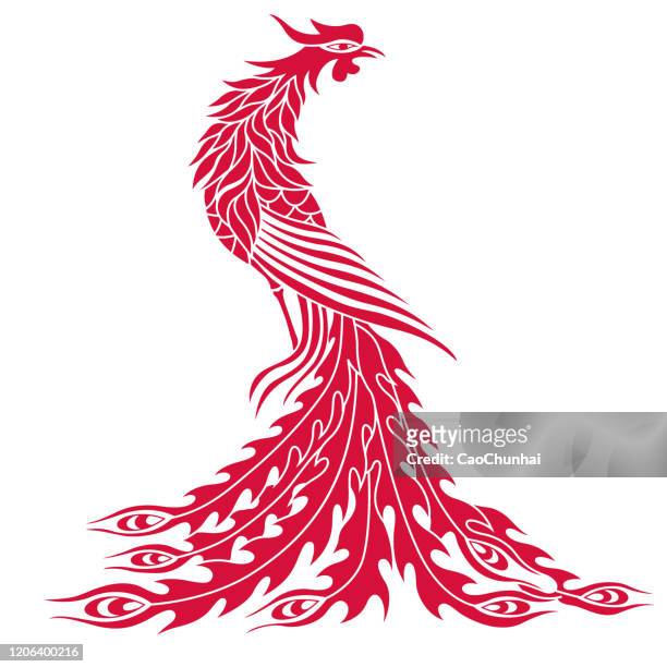 chinesischetraditionelle muster(phoenix)-06 - phoenix mythical bird stock-grafiken, -clipart, -cartoons und -symbole