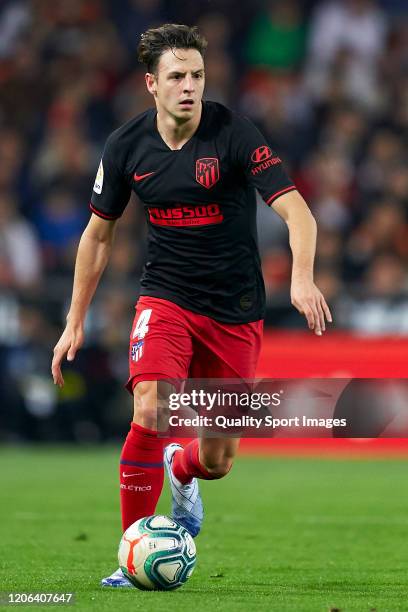 Santiago Arias of Atletico de Madrid in action during the La Liga match between Valencia CF and Club Atletico de Madrid at Estadio Mestalla on...