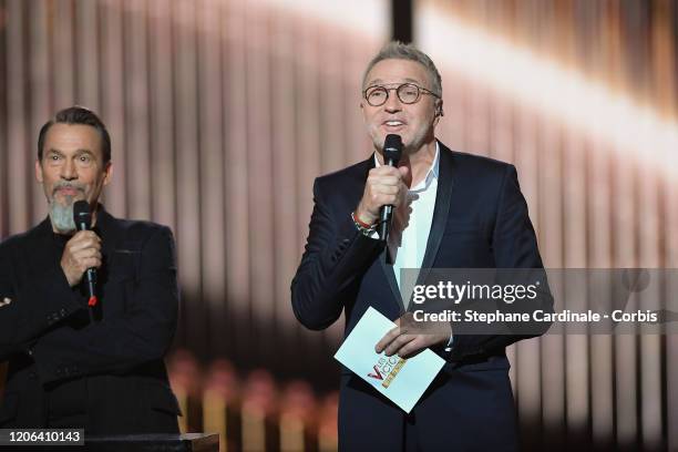 Florent Pagny and Laurent Ruquier attend the 35th 'Les Victoires De La Musique' Show At La Seine Musicale on February 14, 2020 in...