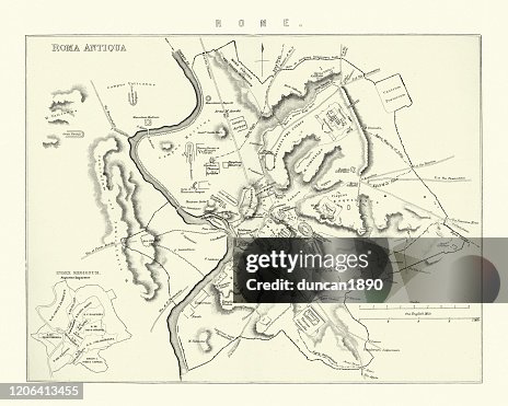 Ancient Paga Rome Map Map Of Ancient Rome Roma Antiqua High-Res Vector Graphic - Getty Images