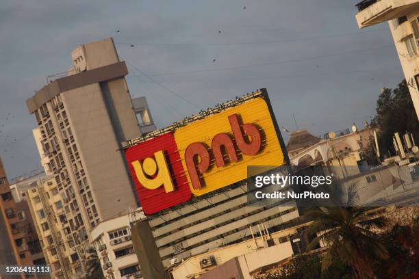 Logo of Punjab National Bank is pictured on March 10, 2020 in Mumbai, India.