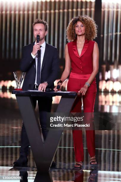 Cyril Feraud and Sophie Ducasse attend the 35th 'Les Victoires De La Musique' Show At La Seine Musicale on February 14, 2020 in Boulogne-Billancourt,...
