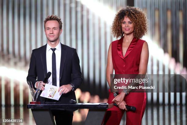 Cyril Feraud and Sophie Ducasse attend the 35th 'Les Victoires De La Musique' Show At La Seine Musicale on February 14, 2020 in Boulogne-Billancourt,...