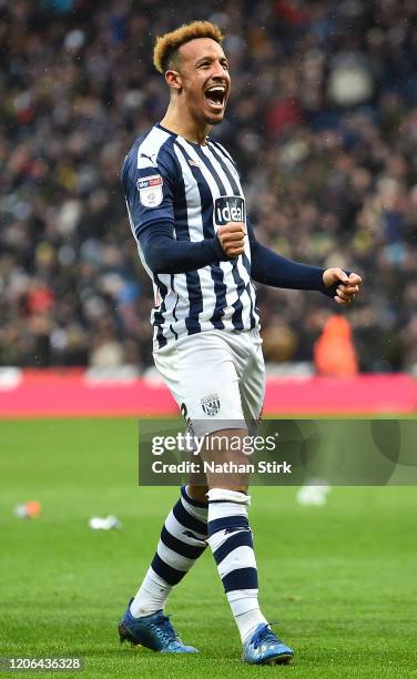 Callum Robinson of West Bromwich Albion celebrates following his team's second goal during the Sky Bet Championship match between West Bromwich...