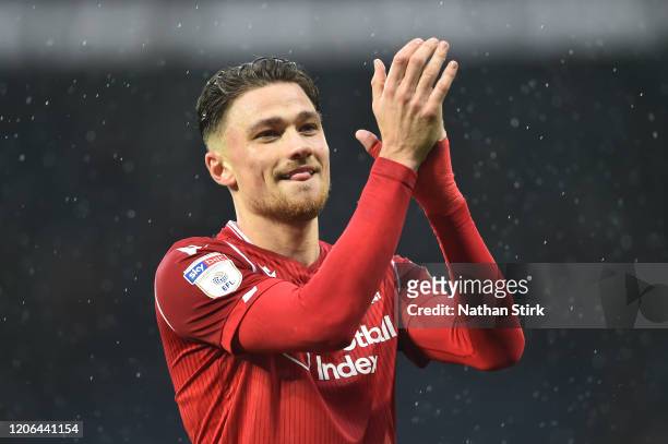 Matty Cash of Nottingham Forest applauds fans after the Sky Bet Championship match between West Bromwich Albion and Nottingham Forest at The...