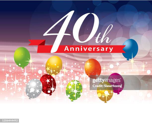 40. jahrestag - 40th anniversary celebration stock-grafiken, -clipart, -cartoons und -symbole
