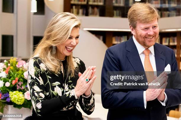 King Willem-Alexander of The Netherlands and Queen Maxima of The Netherlands during the meeting with the Dutch Society and the opening of the Photo...